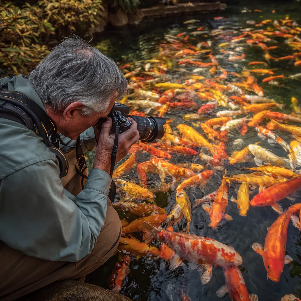 Photographing Koi fish